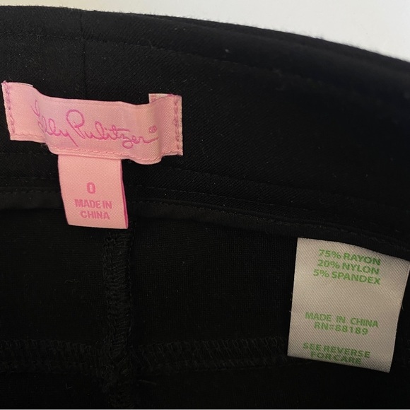 Lilly Pulitzer || Ponte Knit Work Travel Dress Pants Black 0 - Picture 5 of 7